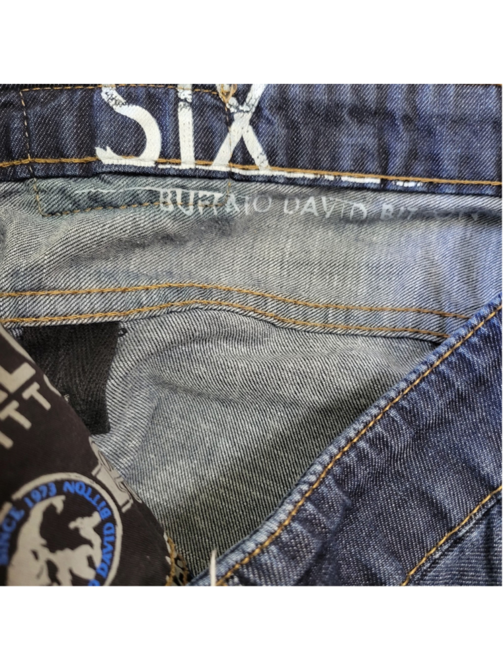 Buffalo David Bitton Straight Six Jeans 36/30 Blue Stretch Button Fly Straight - Picture 8 of 10